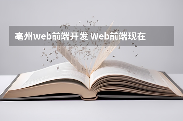 亳州web前端开发 Web前端现在主要用哪些技术？