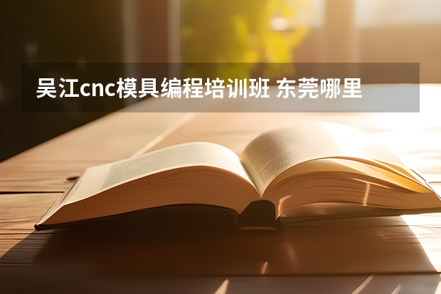 吴江cnc模具编程培训班 东莞哪里学编程最好