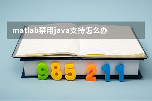 matlab禁用java支持怎么办