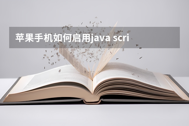 苹果手机如何启用java script？